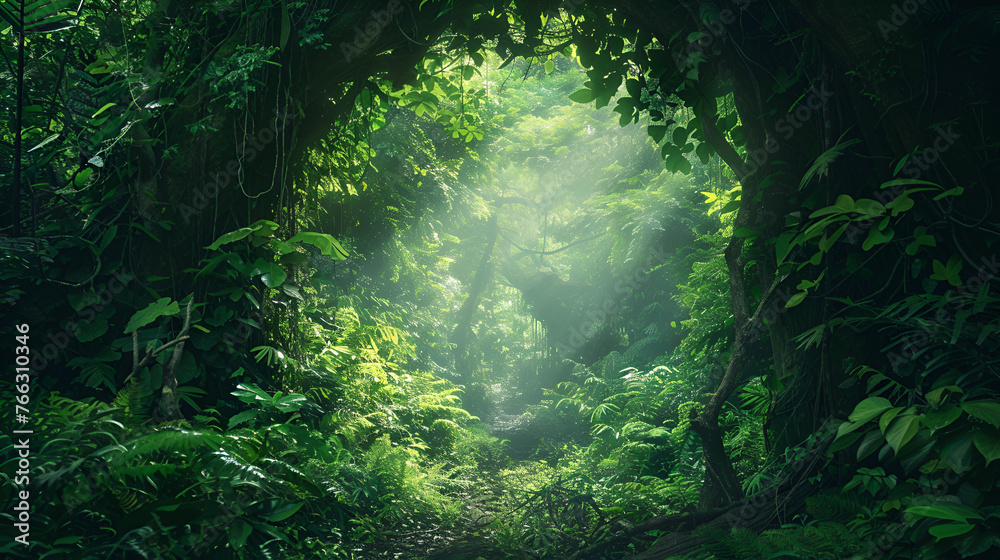 sun rises in the forest, generative ai sun rises in the forest, generative ai