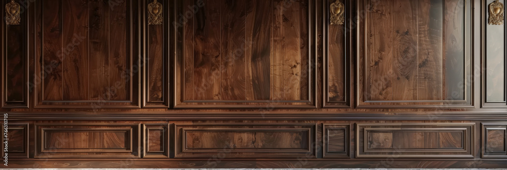 empty room with brown natural wood wall panels background with ceramic floor,Luxury wood paneling background or texture. highly crafted classic or traditional wood paneling, with a frame pattern empty room with brown natural wood wall panels background with ceramic floor,Luxury wood paneling background or texture. highly crafted classic or traditional wood paneling, with a frame pattern