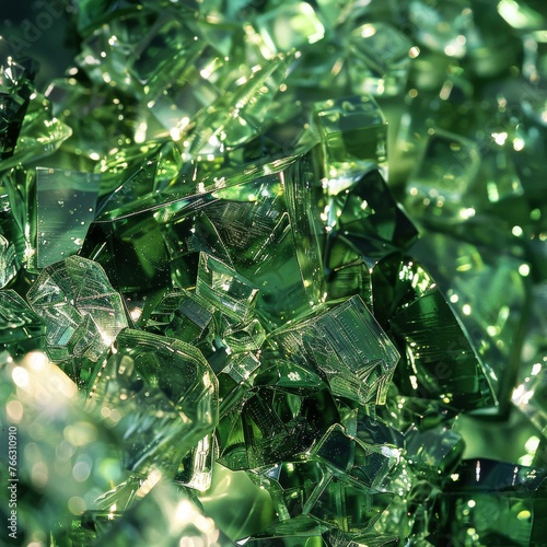 background with green crystals