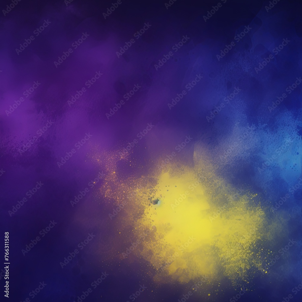 Dark indigo purple yellow, a rough abstract retro vibe background template or spray texture color