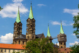 Towers of church Bamberg Cathedral (Bamberger Dom) in Bamberg, Upper Franconia, Bavaria, Germany