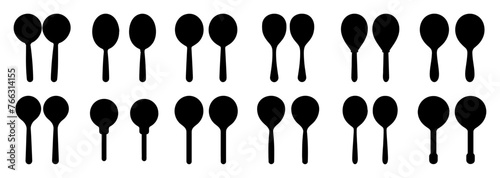 Maracas music silhouette set vector design big pack of illustration and icon