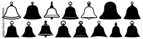Bell silhouette set vector design big pack of illustration and icon