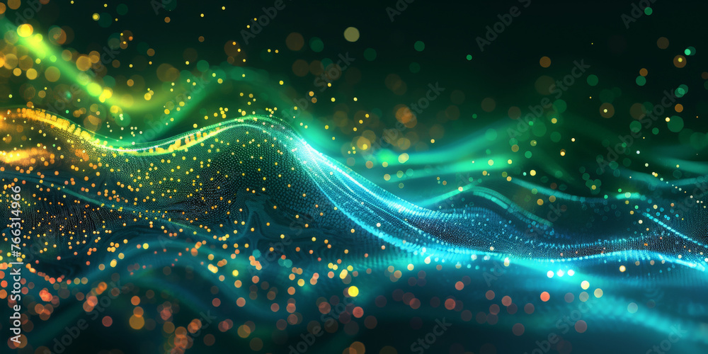 3d green abstract dots representing digital binary data. Concept for big data, deep machine learning, artificial intelligence, business technology background. virtualization, futuristic, 3d green abstract dots representing digital binary data. Concept for big data, deep machine learning, artificial intelligence, business technology background. virtualization, futuristic,
