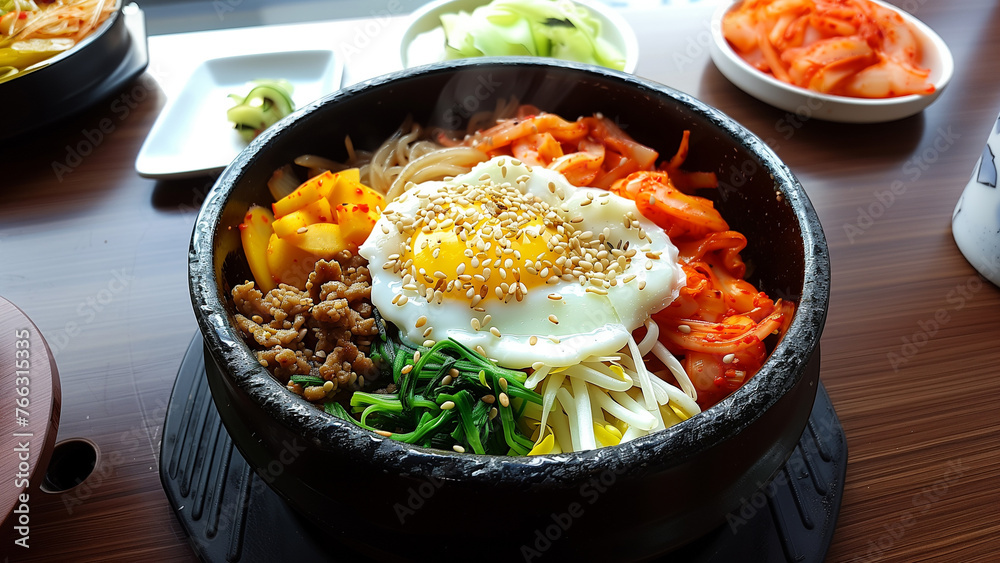 Bibimbap - Korean style fried egg and vegetables
