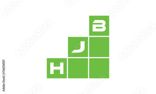 HJB initial letter financial logo design vector template. economics, growth, meter, range, profit, loan, graph, finance, benefits, economic, increase, arrow up, grade, grew up, topper, company, scale photo