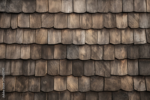 Processed collage of rustic barn roof shingles surface texture. Background for banner, backdrop photo