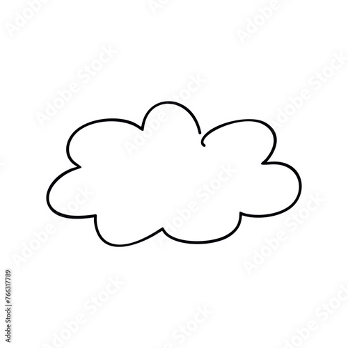 Linear drawing of a doodle-style cloud on a white background.
