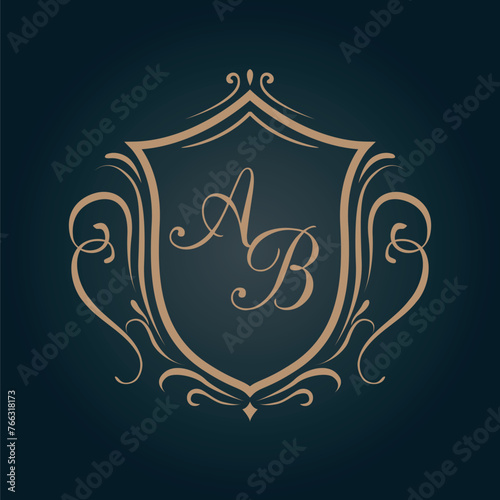 elegant monogram design template. vector