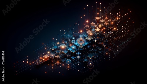 Futuristic Cybernetic Grid with Hexagonal Elements