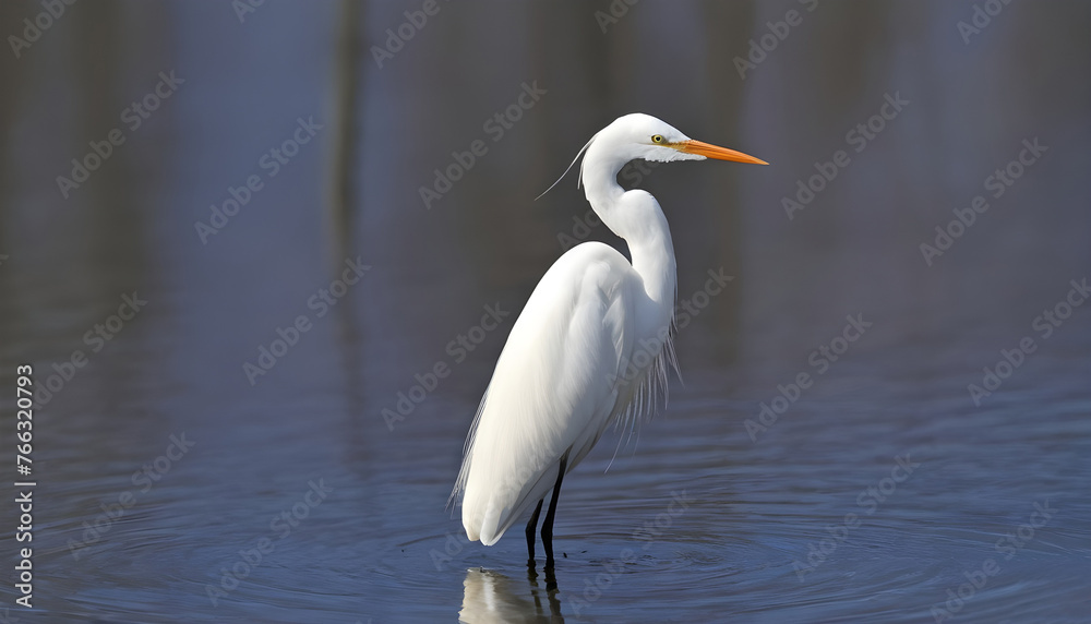 Great White Egret bird Stock Photo,Egret bird photography.Wildlife Photography, Generative AI