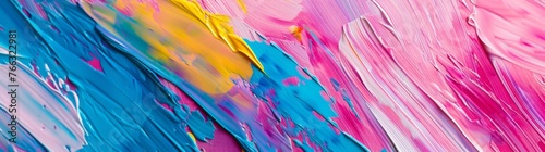 KS Abstract background with pink blue and yellow paint.