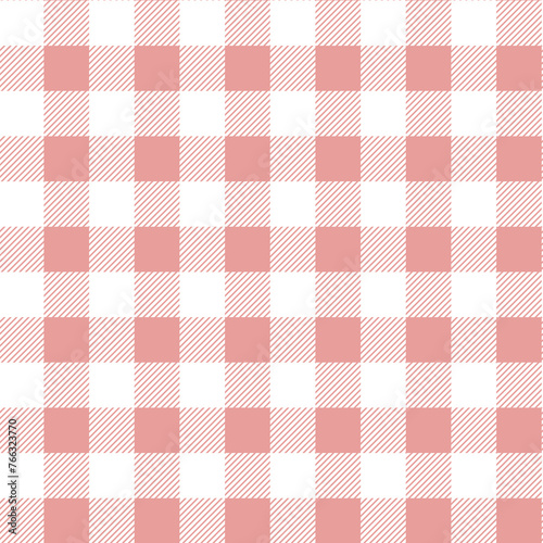 Textured red and white plaid background. The pattern for textiles. Background for food. Checkered. Seamless checkered pattern.