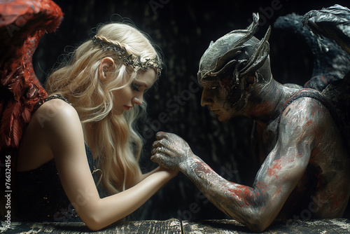 Demon and Angel art conceptual photography.