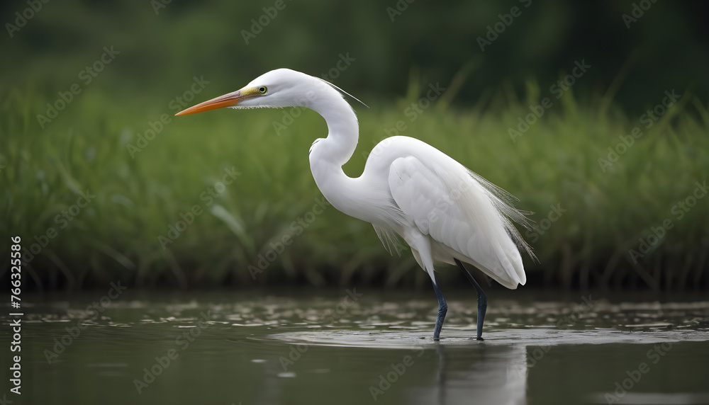 Great White Egret bird Stock Photo,Egret bird photography.Wildlife Photography, Generative AI