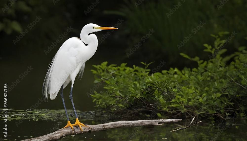 Obraz premium Great White Egret bird Stock Photo,Egret bird photography.Wildlife Photography, Generative AI