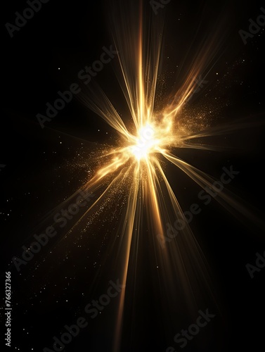 Khaki light flare isolated black background