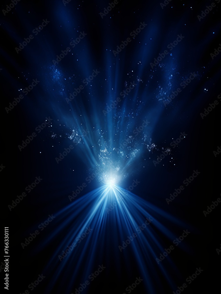 Navy Blue light flare isolated black background