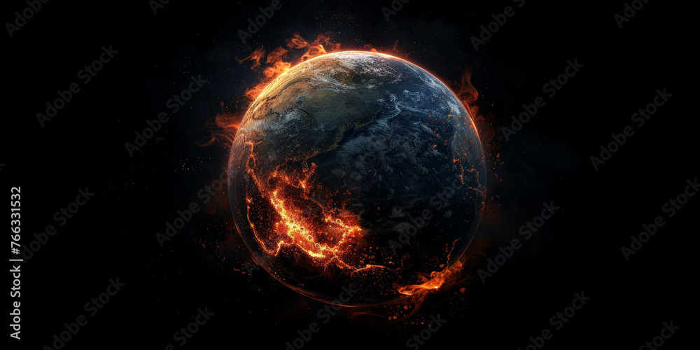 global warming in earth in space, The Earth is destroyed by the sun. 