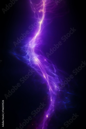 Purple light flare isolated black background