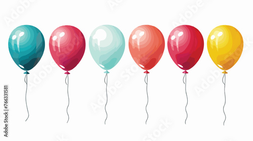 Balloons flat vector isolated on white background