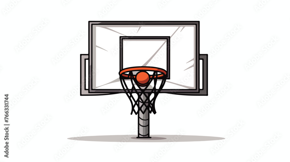 Basketball hoop sketch icon. flat vector isolated on