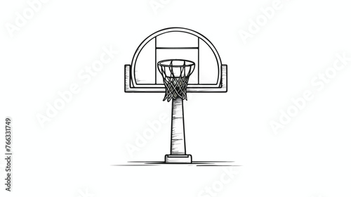 Basketball hoop sketch icon. flat vector isolated on