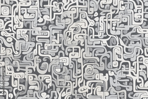 Repeat pattern of abstract line-based glyphs