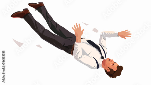 Businessman Falling flat vector isolated on white bac