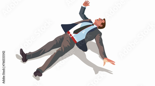 Businessman Falling flat vector isolated on white bac