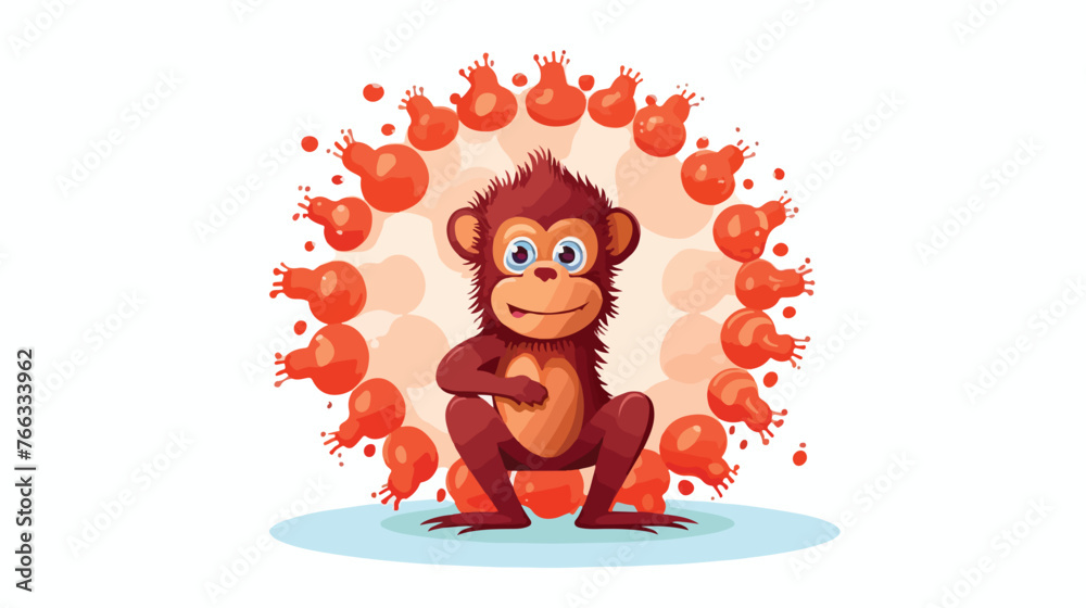 Cartoon animal monkey virus sign. Infection disease