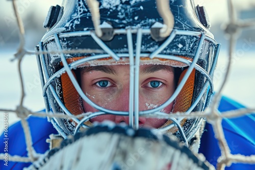 Hockey player photography , cenematic views ,generative Ai 