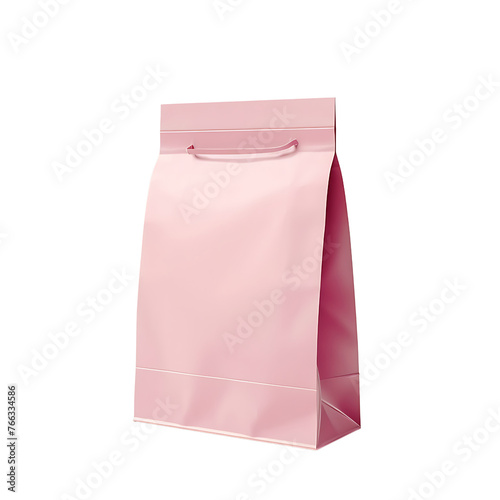 Minimalist Pink Paper Bag Folded Top