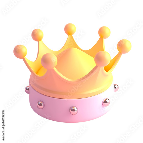 Pastel Crown Icon with Yellow and Silver