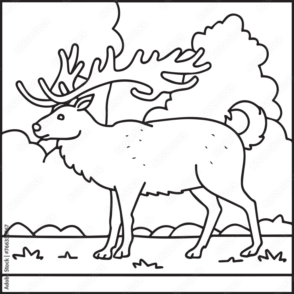 Fototapeta premium Domestic animals coloring pages. Domestic animals outline vector.
