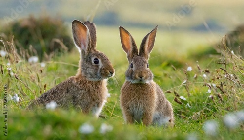 rabbits in the grass