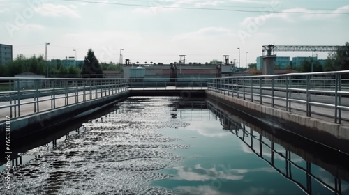 Waste water treatment plant. Modern urban wastewater treatment plant