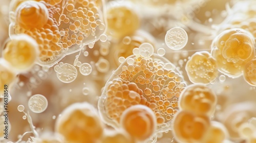 Close-up of Saccharomyces Cerevisiae Cells - Yeast Cells Used for Alcohol Production, Baking and Beer Brewing