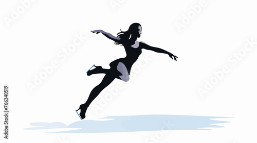 Female Ice Skater illustration silhouette on a white