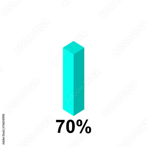 Slim chart template, number text 10% to 100%. Flat design interface illustration chart infographic elements for ui ux app web banner button vector