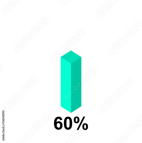 Slim chart template, number text 10% to 100%. Flat design interface illustration chart infographic elements for ui ux app web banner button vector