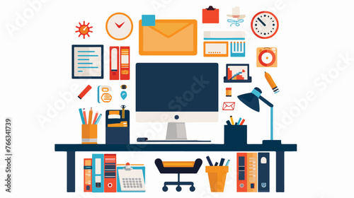 Flat Design Workplace Dynamics flat vector isolated o