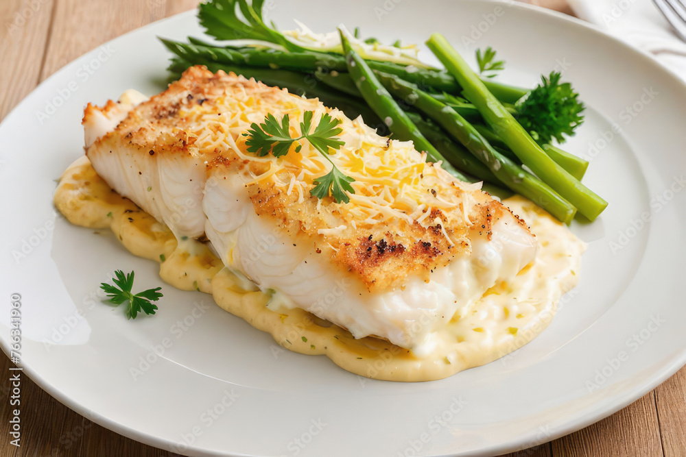 cod cooked in the oven with mayonnaise, melted grated cheese on top
cod cooked in the oven with mayonnaise, melted grated cheese on top