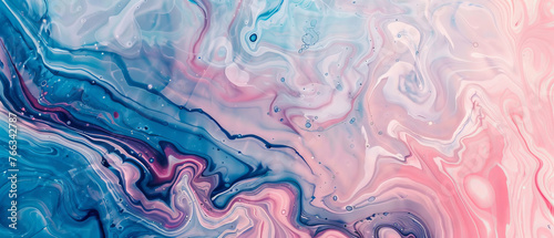 An abstract depiction of cool tones and droplet effects within fluid art, invoking a sense of calm