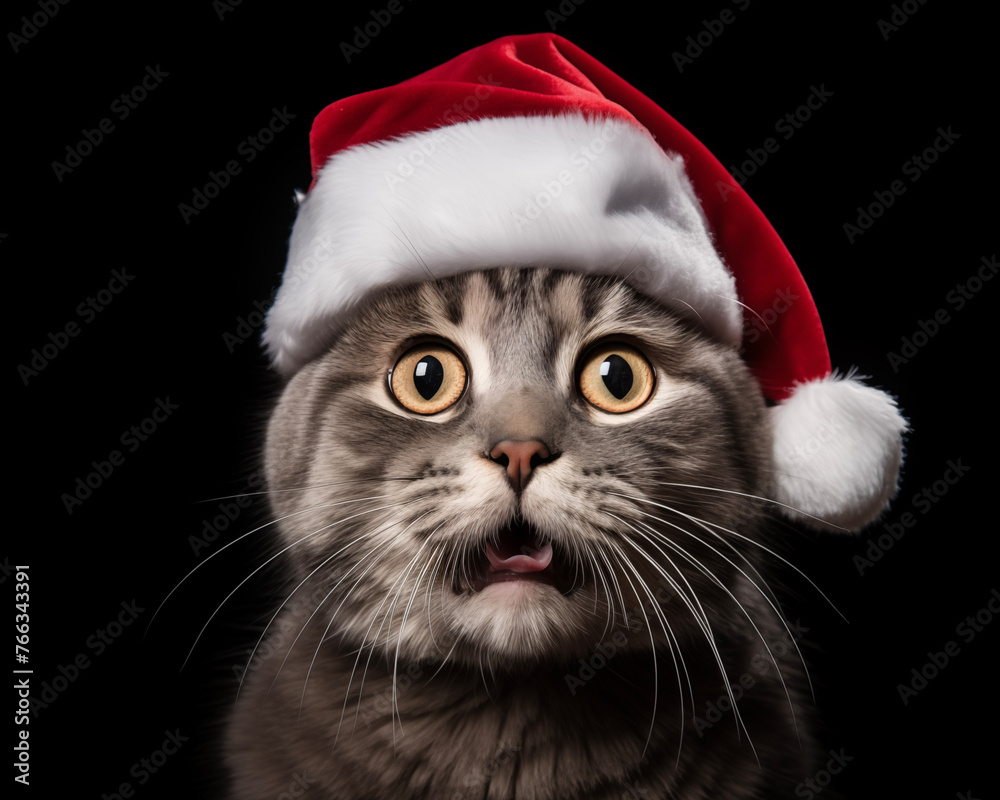 Christmas Cat background. Happy new year backdrop. Celebrating winter holidays card. Christmas Cat background. Happy new year backdrop. Celebrating winter holidays card.
