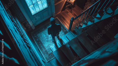 The criminal is trying to get into the house. Housebreaking Concept