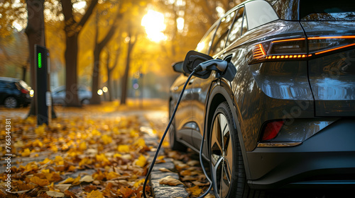 Electric car charging, the concept of reducing the impact on the environment © Kateryna Kordubailo