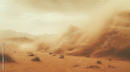 Dust stroms in the desert UHD wallpaper