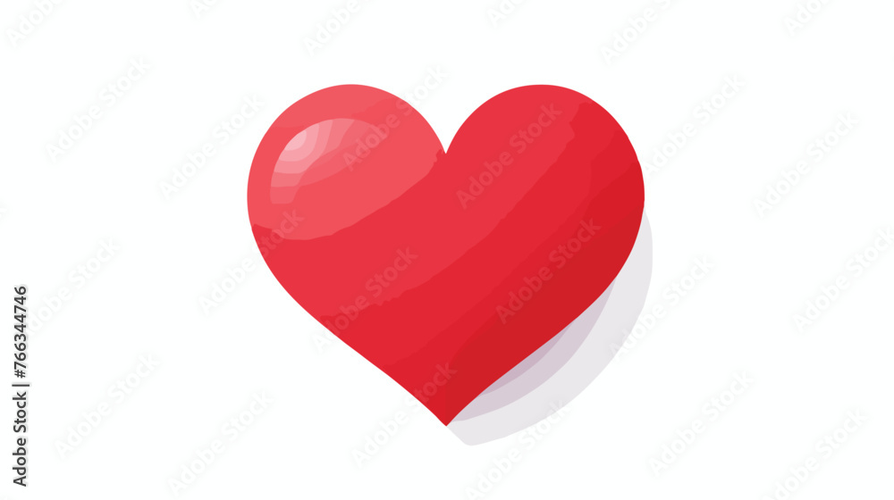 Heart love romantic icon flat vector isolated on white