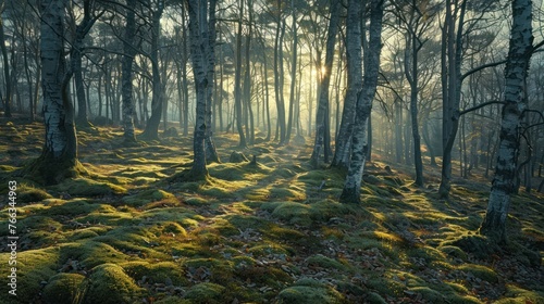 Enchanted Forest Sunlight and Mossy Ground photo